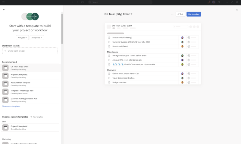 asana raci templates