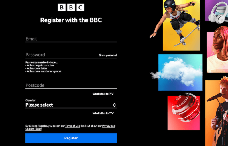 bbc iplayer enter info