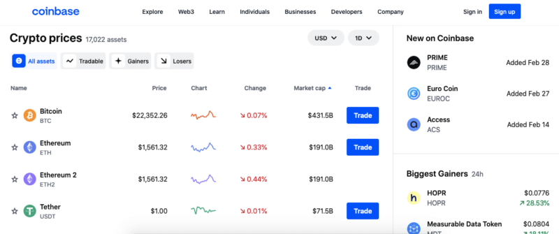 coinbase top sellers
