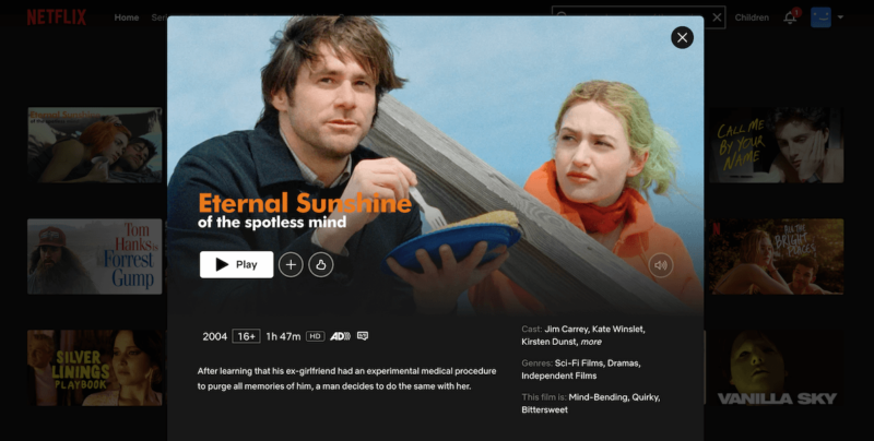 eternal sunshine of the spotless mind netflix turkey