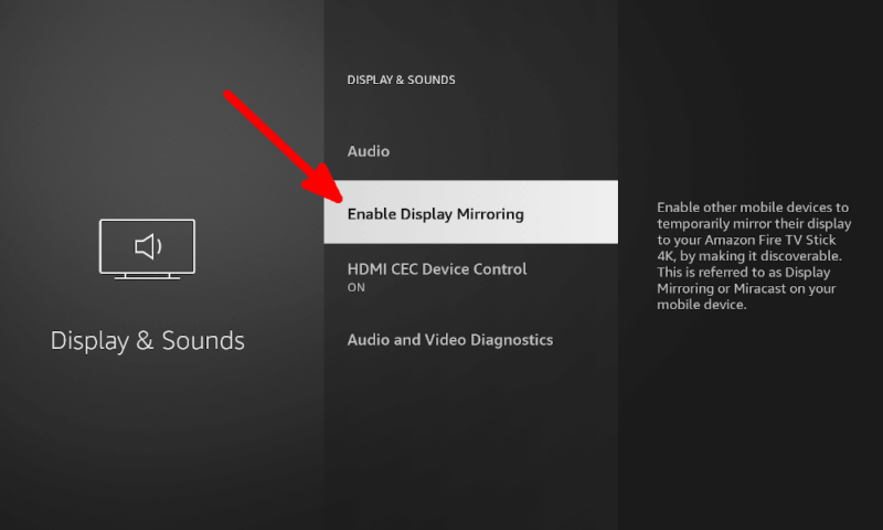 firestick not working enable display mirroring