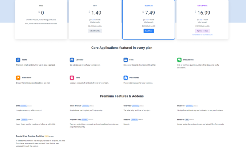 freedcamp pricing