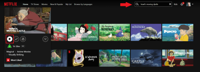 howls moving castle uk netflix