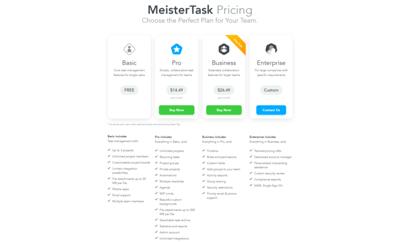 meistertask pricing