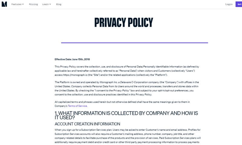 monograph privacy