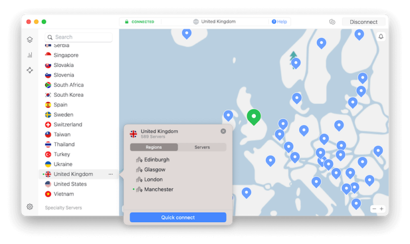 nordvpn uk server