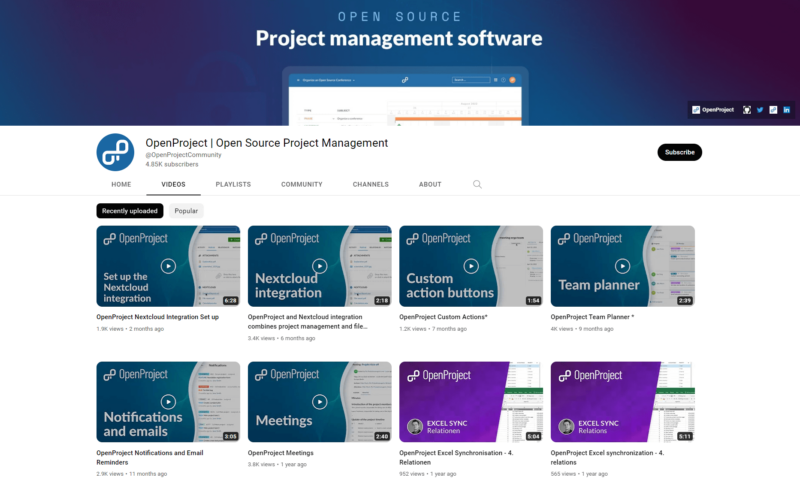 openproject videos