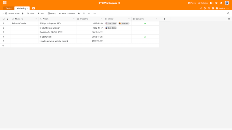 seatable spreadsheet