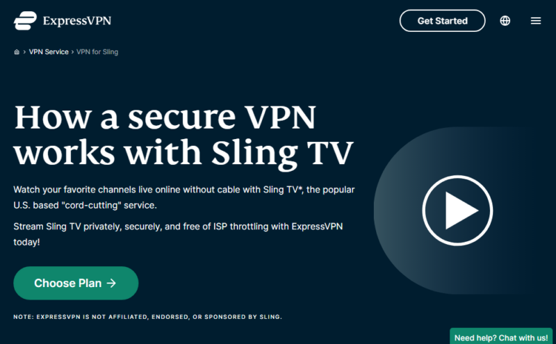 ExpressVPN for Sling TV