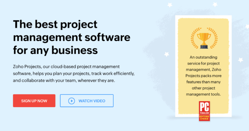 Zoho projects sign up