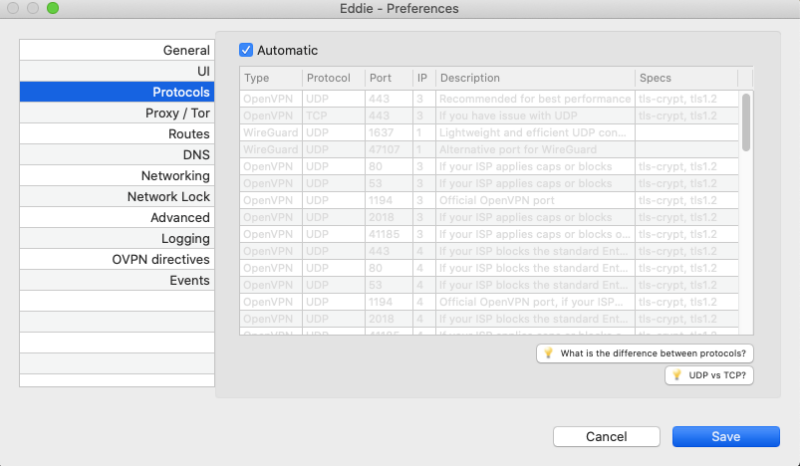 airvpn protocols