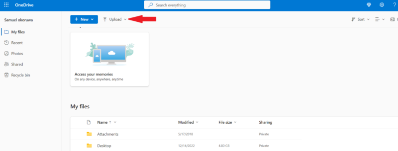 dropbox onedrive upload