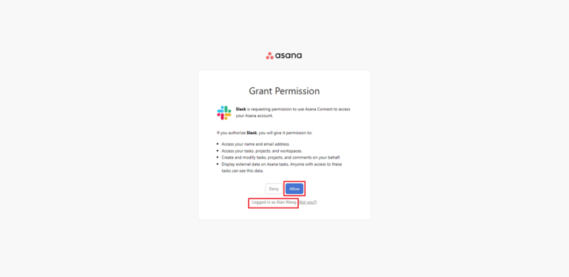 granting permission to slack