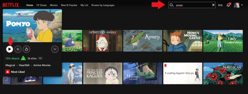 ponyo netflix