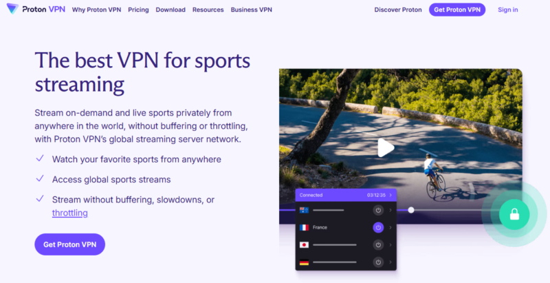 proton vpn sports