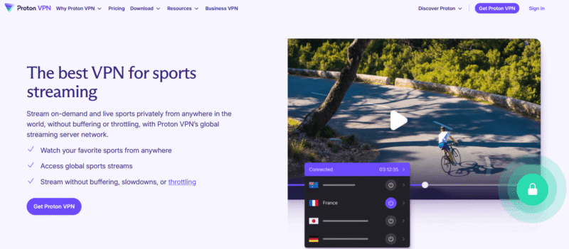 proton vpn sports
