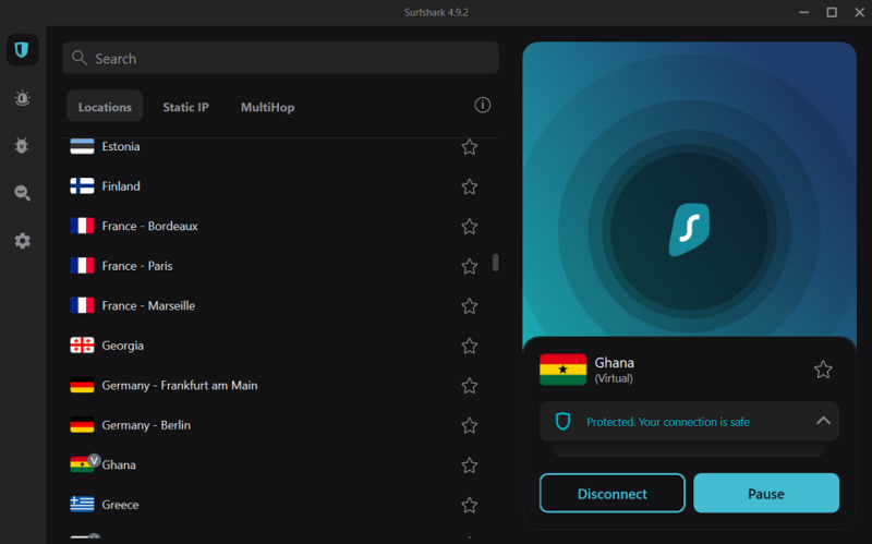 surfshark ghana connect