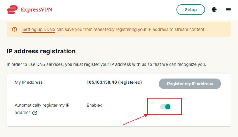 automatically register your IP address