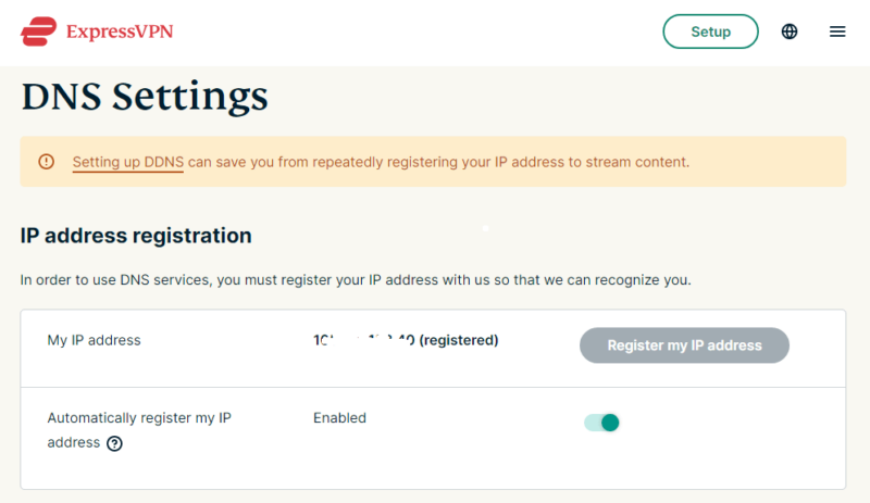 mediastreamer ip address registration