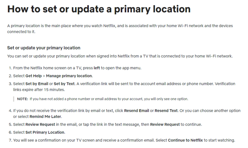 netflix primary location