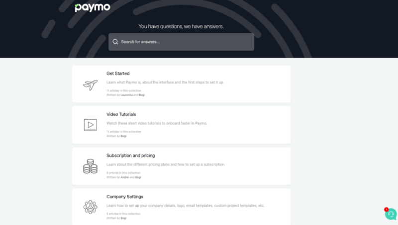 paymo knowledge base