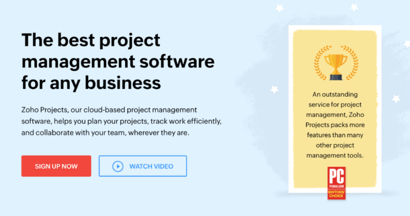 zoho projects sign up