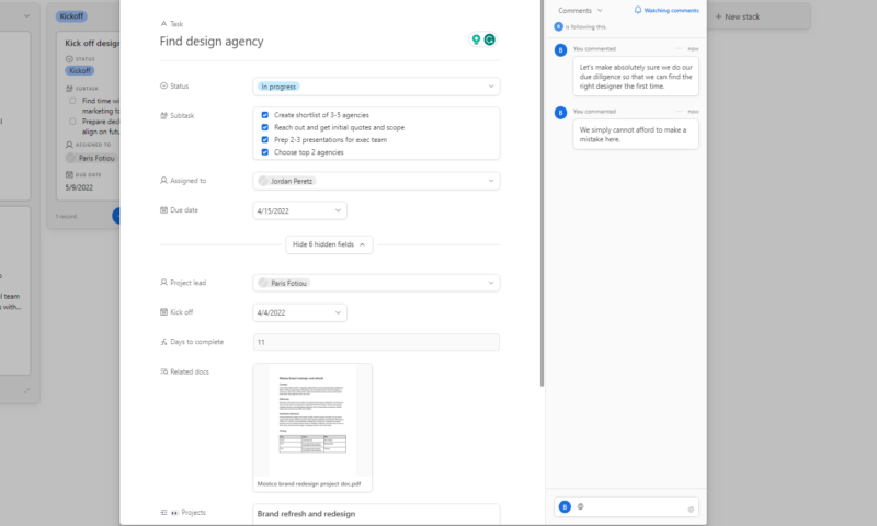 airtable comments