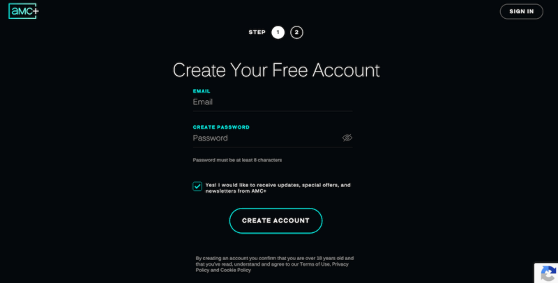 amc plus create account