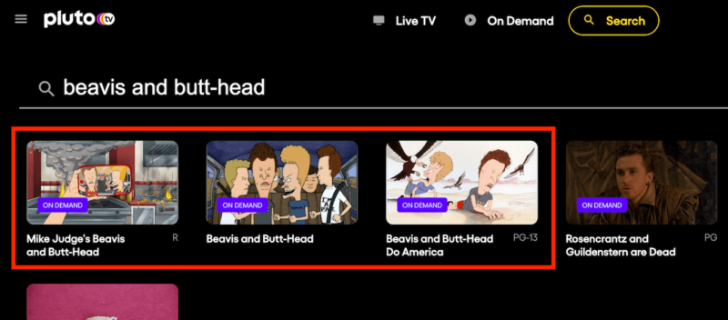 beavis and butt head pluto tv