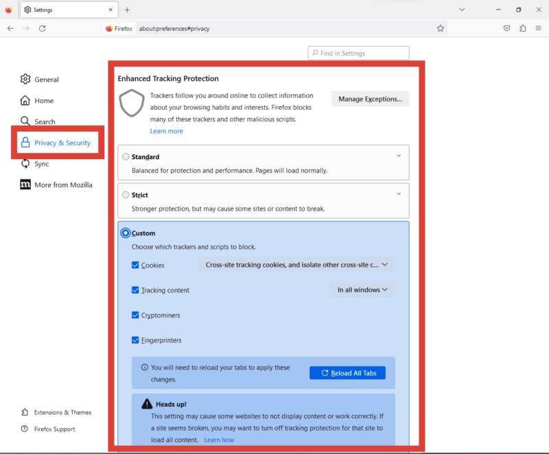 How to Block Cryptominers, Fingerprinters, and Trackers in Firefox