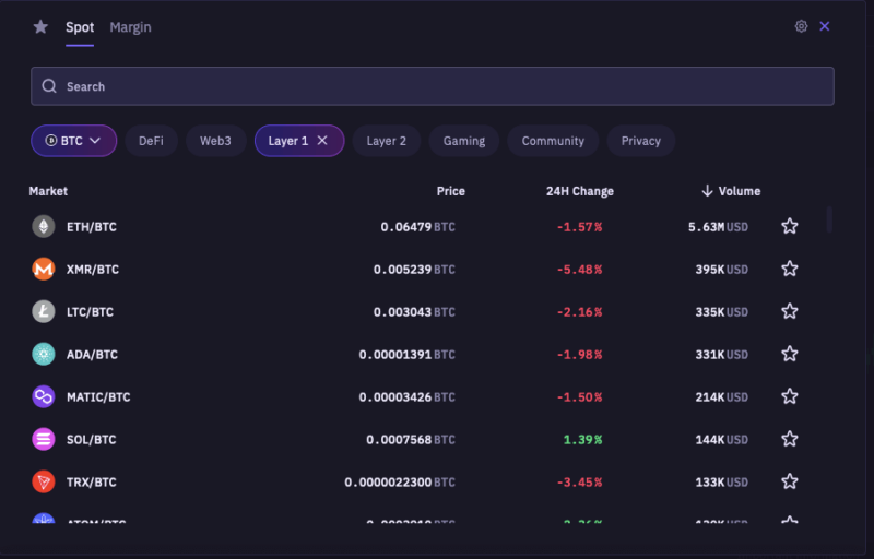 kraken pro trading pair search