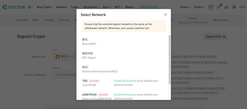 kucoin deposit