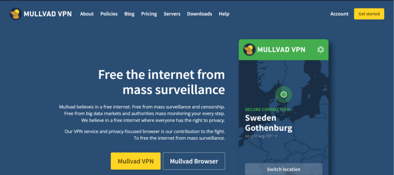 mullvad homepage