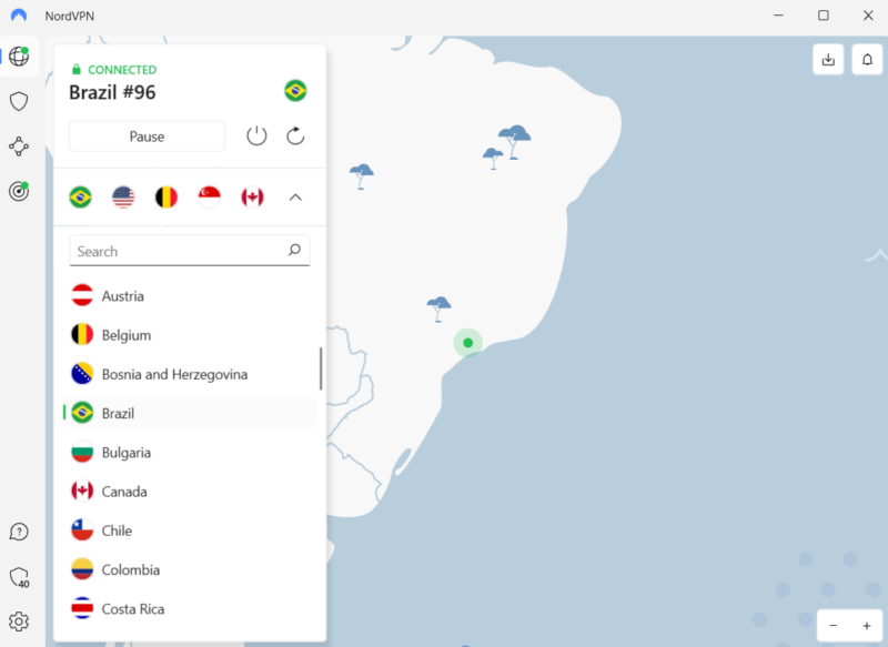 nordvpn open brazil