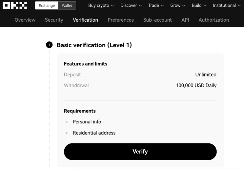 okx verification