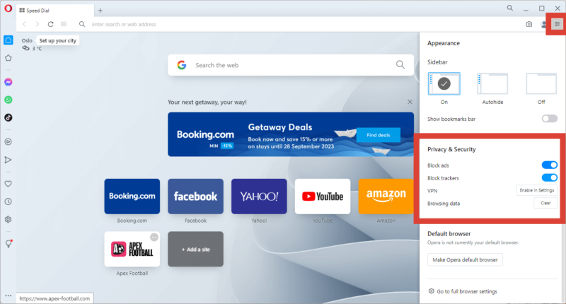 opera browser fingerprinting