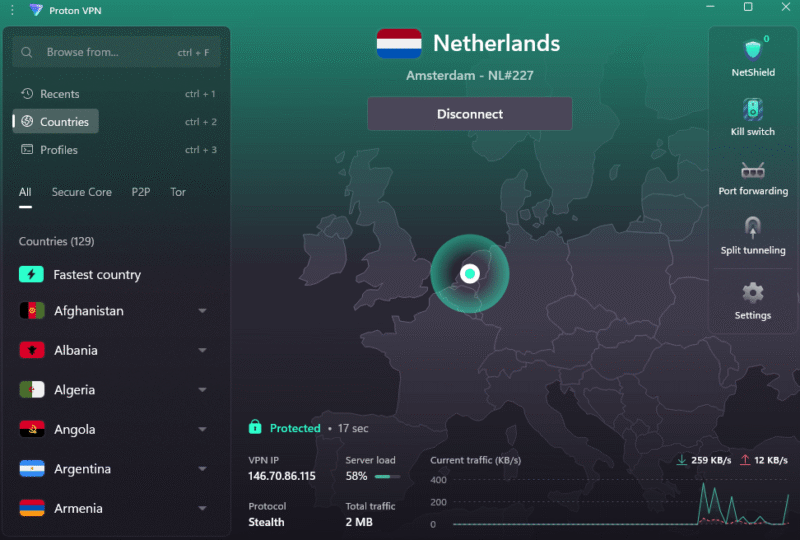 proton vpn netherlands