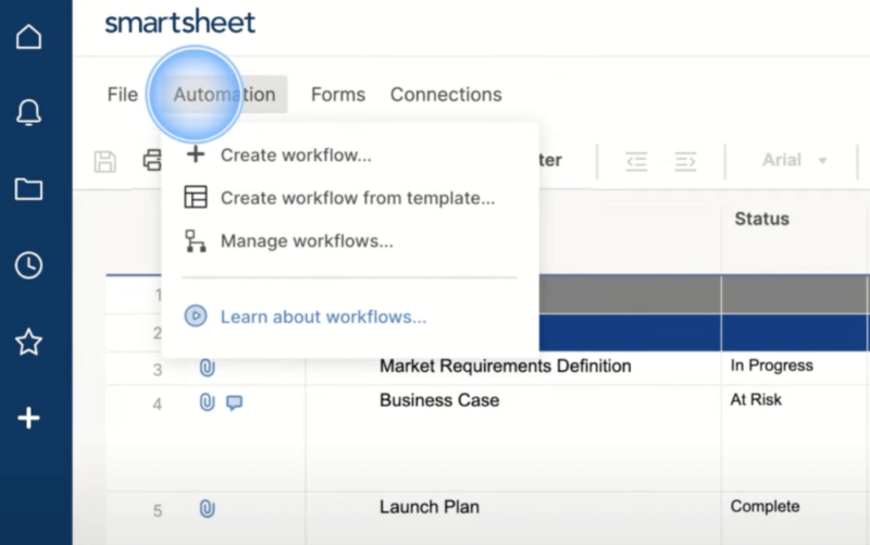 smartsheet automations