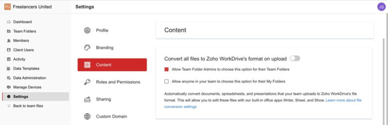 zoho file conversion