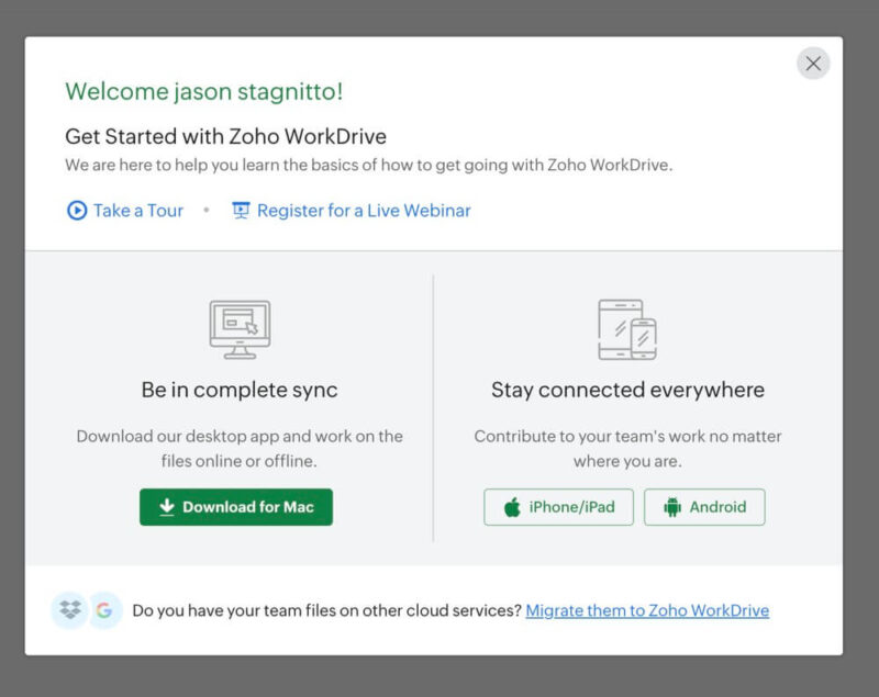 zoho getting started