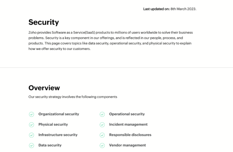zoho projects security