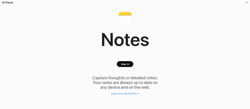 Apple notes web