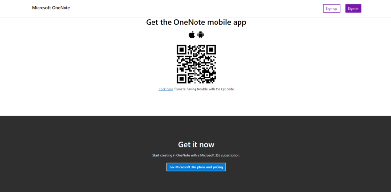 Onenote website