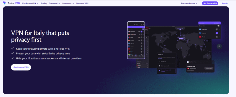 Proton VPN italy