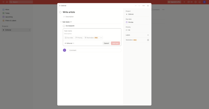 Todoist task