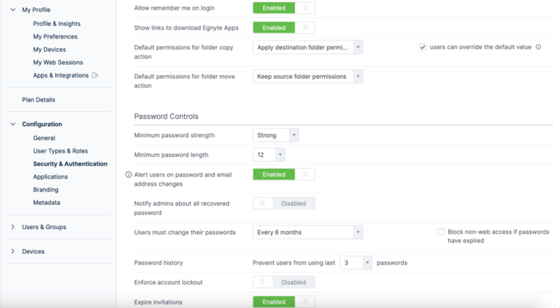 egnyte security settings