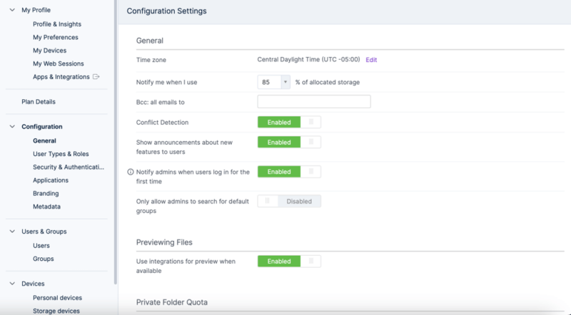 egnyte settings