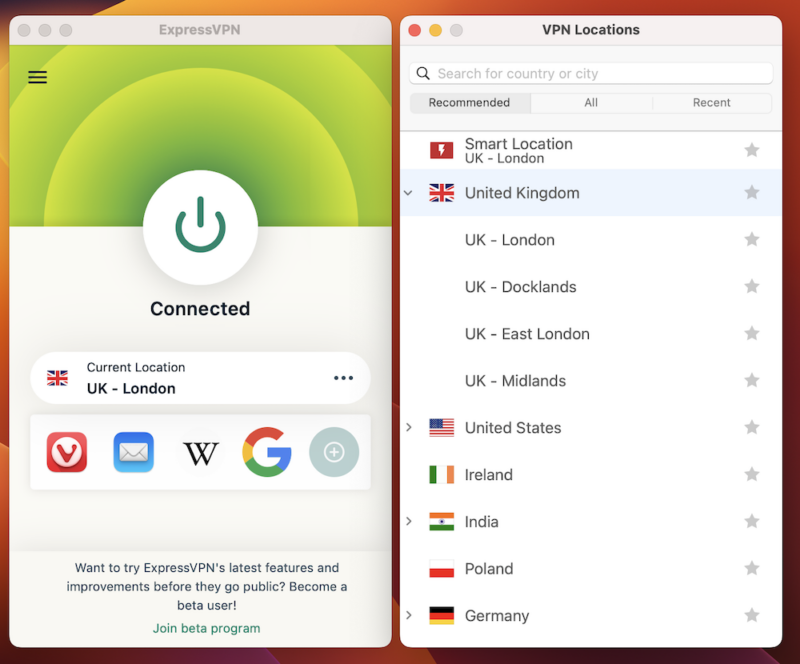 expressvpn uk connected