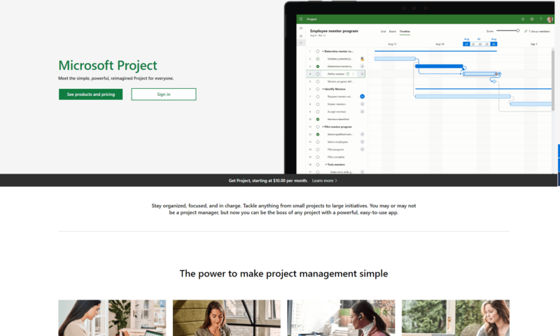 microsoft project features