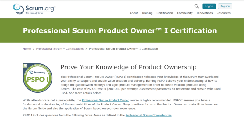 professional Scrum product owner